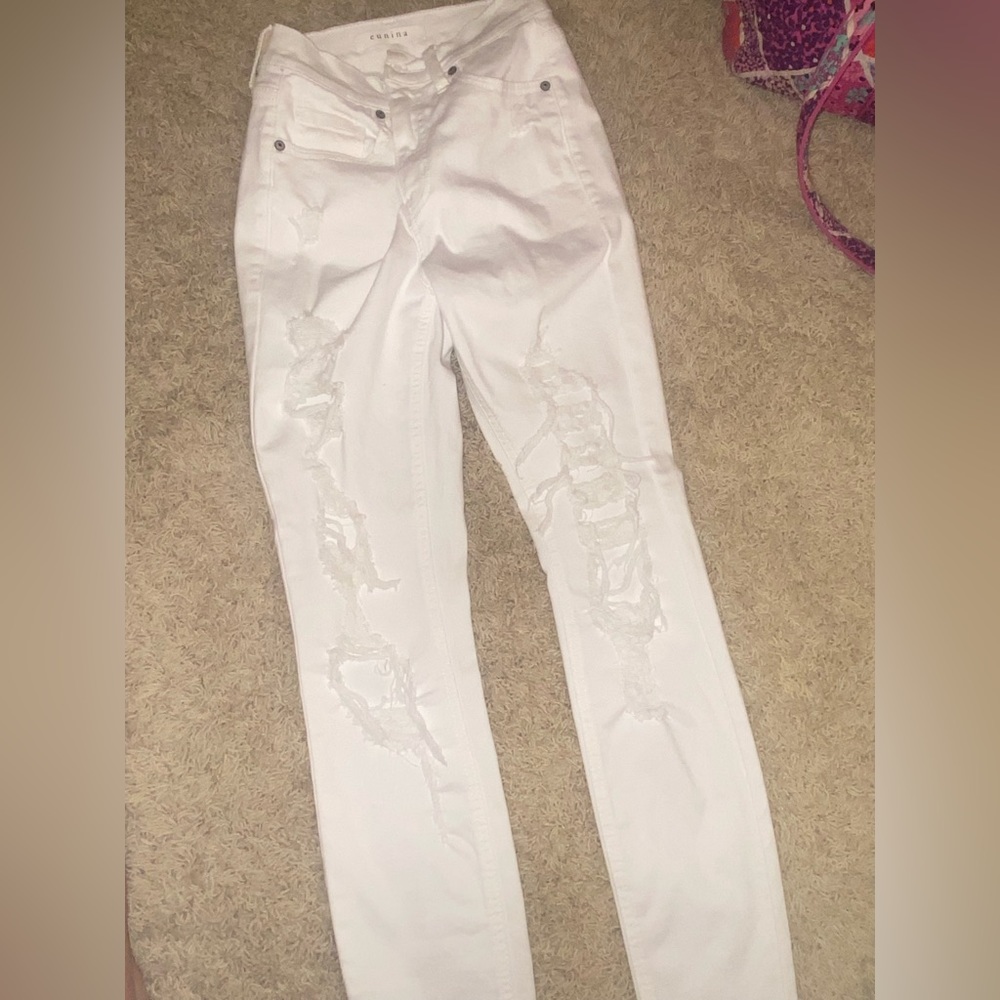 Eunina, White, Ripped Jeans
